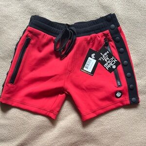 Breedwell Backpack - Red Athletic Drawstring Shorts with Black Trim